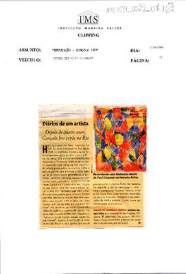 Diários de um artista: Depois de quatro anos, Gonçalo Ivo expõe no Rio