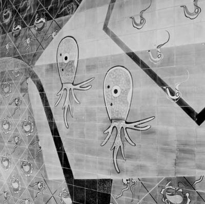 Painel de azulejos, de Burle Marx, na Fundação Oswaldo Cruz