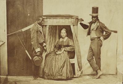 Senhora na liteira com dois escravizados