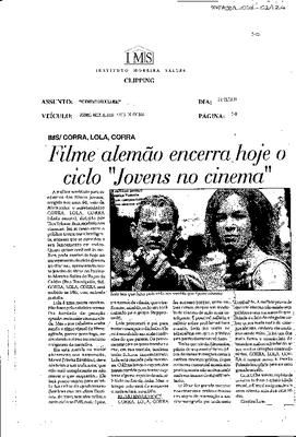IMS/ CORRA, LOLA, CORRA: Filme alemão encerra hoje o ciclo "jovens no cinema"