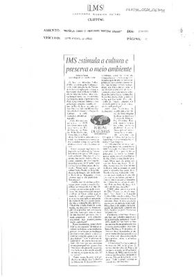 IMS estimula a cultura e preserva o meio ambiente