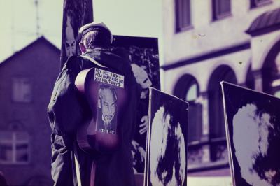 Manifestação pacifista organizada pelos estudantes da Escola de Ulm