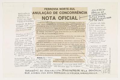 Ferrovia norte-sul 
Anulação de concorrência  
Nota oficial